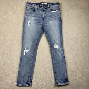Tommy Hilfiger Women's Jeans‎ Distressed Ripped Light Wash Denim Size 32/30